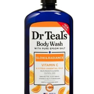 dr teal's epsom salt body wash vitamin c and citrus oils, 710 ml