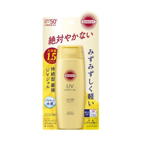 kose suncut uv perfect gel super water proof spf50+ pa++++ 120g